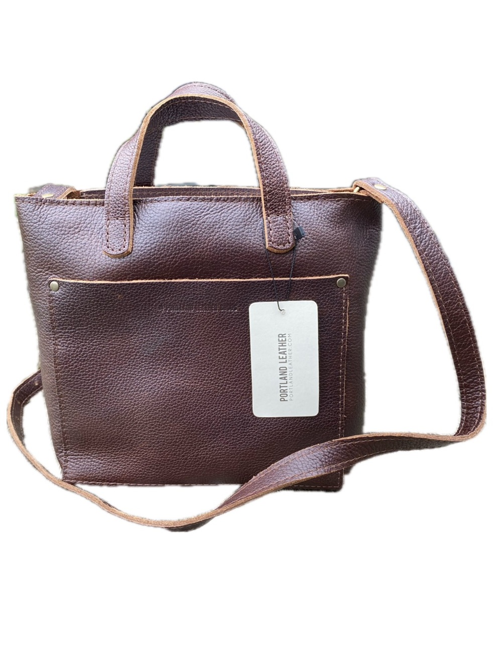 Portland Leather Mini Crossbody with zipper in Coldbrew NWT